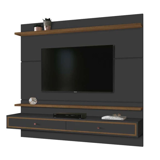 Painel Para TV 58 Polegadas Treviso 160 EDN Grafite/Naturale