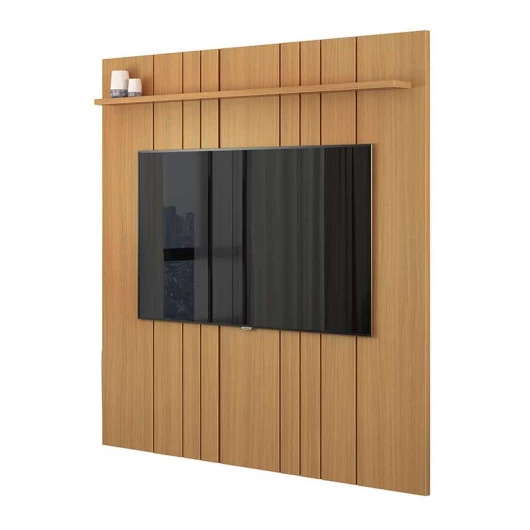Painel Ripado Para TV 75 Polegadas 180cm Clean 1.8 EDN Freijo