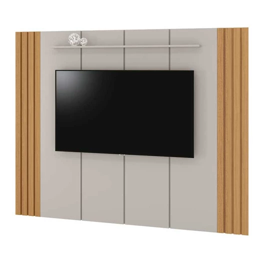 Painel Ripado Para TV 75 Polegadas 2.40m Veyron 2.4 EDN Fendi/Freijo