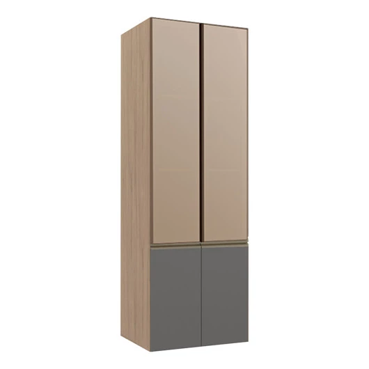 Módulo Paneleiro 70cm Com Vidro Reflecta 100% MDF Cozinha Modulada Gold Robel Hanover/Cinza/Reflecta