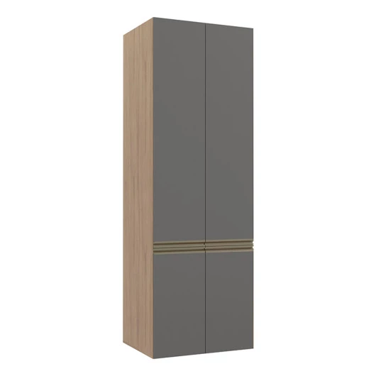 Módulo Paneleiro 70cm 4 Portas 100% MDF Cozinha Modulada Gold Robel Hanover/Cinza