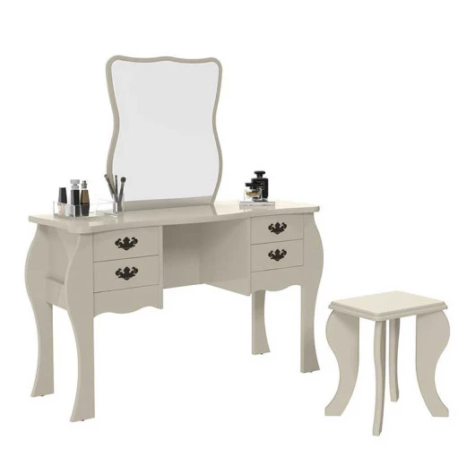 Penteadeira Com Banqueta Duda Patrimar Off White