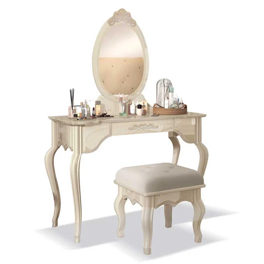 Penteadeira Luis XV com Banqueta EDN Off White