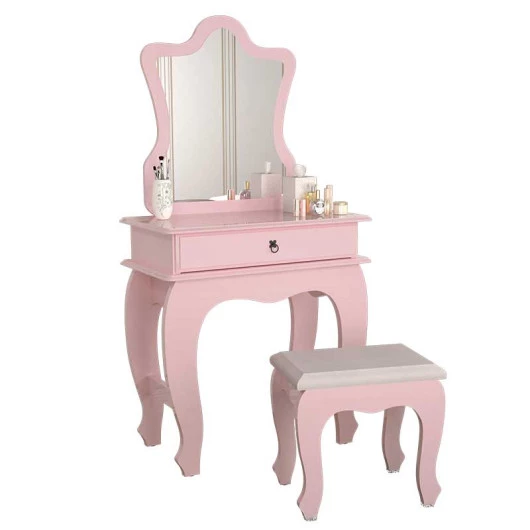 Penteadeira Infantil com Banqueta 150cm Baby 7200 JB Bechara Rosê