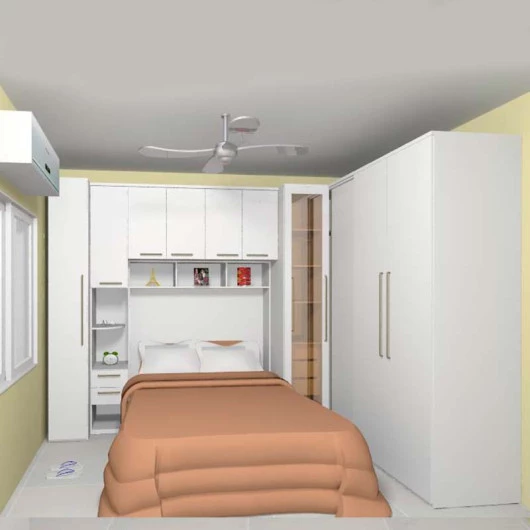 Quarto Modulado Completo 321,3cm x 194,3cm Genivaldo Premium Robel Branco