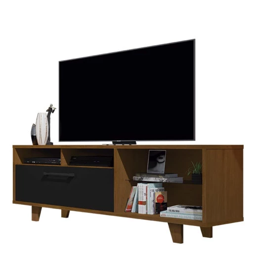 Rack Bancada Para TV 60 Polegadas 5054 JB Bechara Caramelo/Preto