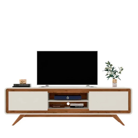 Rack Para Sala TV 65 Channel Fabrimoveis Off White/Nature