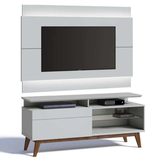 Rack com Painel Para TV Classic Mais 1G 1.4 Com LED Imcal Branco