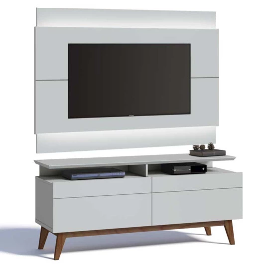 Rack com Painel Para TV Classic Mais 2G 1.4 Com LED Imcal Branco