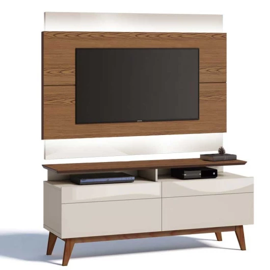 Rack com Painel Para TV Classic Mais 2G 1.4 Com LED Imcal Freijo/Off White