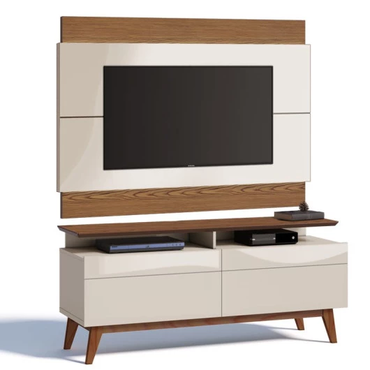Rack com Painel Para TV Classic Mais 2G 1.4 Imcal Off White/Freijo