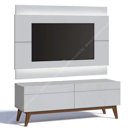 Rack com Painel Para TV Classic 2G 1.4 Com LED Imcal Branco