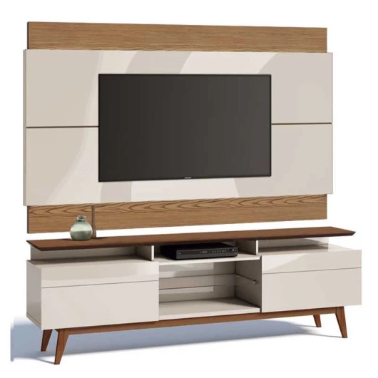 Rack com Painel Para TV Classic Mais 2G 1.8 Imcal Off White/Freijo