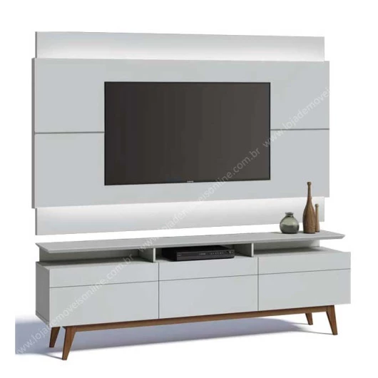 Rack com Painel Para TV Classic Mais 3G 1.8 Com LED Imcal Branco