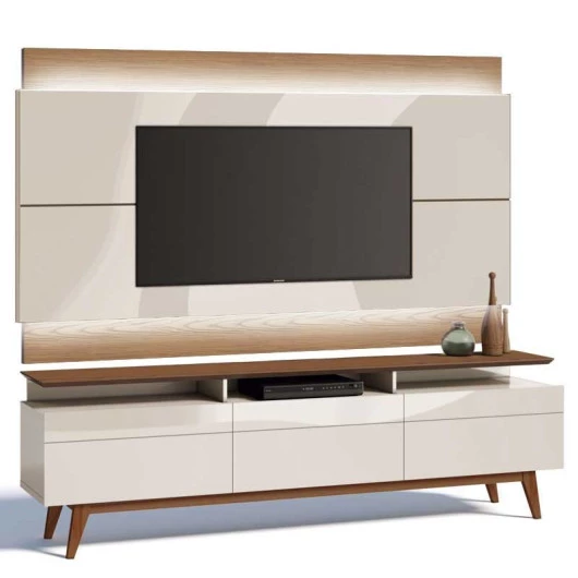 Rack com Painel Para TV Classic 3G Mais 2.2 Com LED Imcal Off White/Freijo