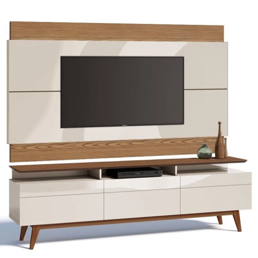 Rack com Painel Para TV Classic 3G Mais 2.2 Imcal Off White/Freijo