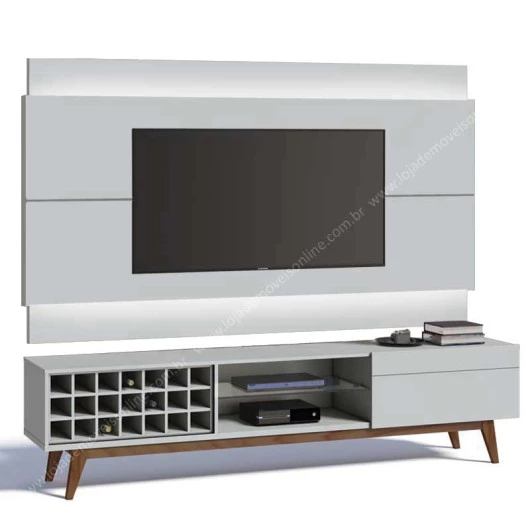 Rack com Painel Para TV Classic AD 2.2 Com LED Imcal Branco