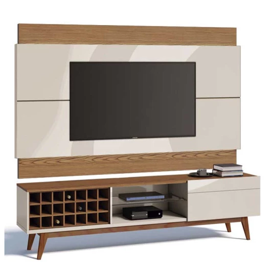 Rack com Painel Para TV Classic AD 1.8 Imcal Off White/Freijo