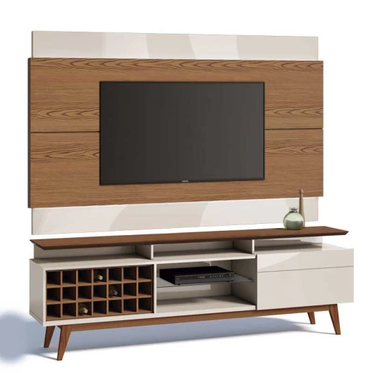 Rack com Painel Para TV Classic Mais AD 1.8 Imcal Freijo/Off White