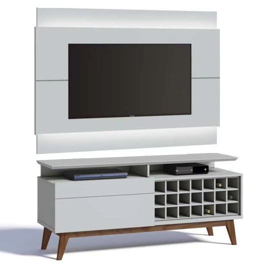 Rack com Painel Para TV Classic Mais AD 1.4 Com LED Imcal Branco