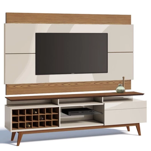 Rack com Painel Para TV Classic AD Mais 2.2 Imcal Off White/Freijo