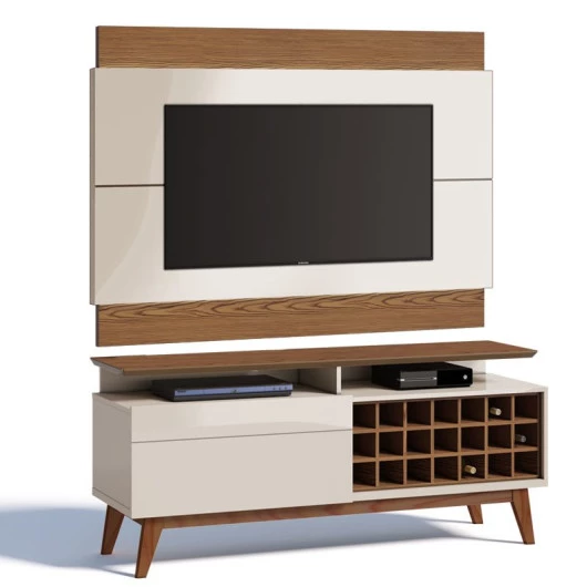 Rack com Painel Para TV Classic Mais AD 1.4 Imcal Off White/Freijo