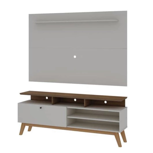 Rack Com Painel Para TV até 65 Arizona 1.6 Gelius Off White/Madeirado