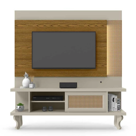 Home Luminos Para TV 46 Polegadas Patrimar Off White/Cumaru