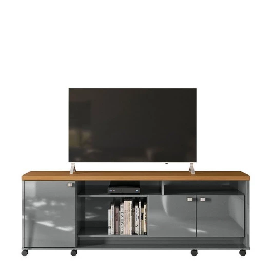 Rack Bancada Para TV 65 Polegadas Dallas 1.8 Lukaliam Cinza/Tauari