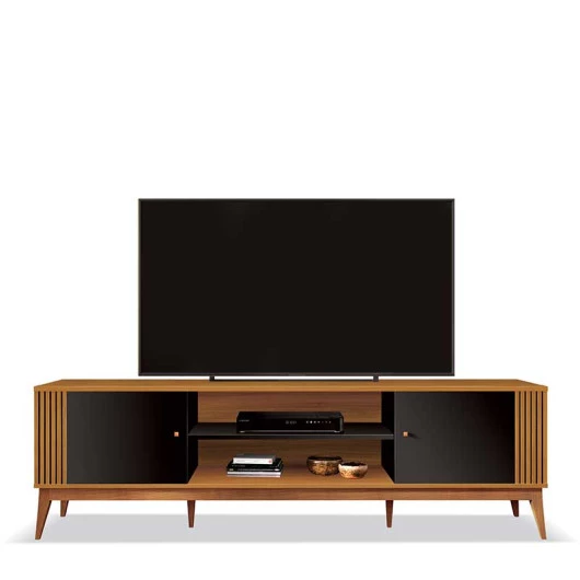 Rack Ripado Legacy 200cm Para TV 75 Polegadas EDN Cedro/Preto