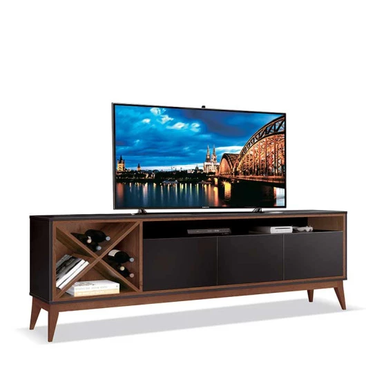 Rack Sala Para TV até 65 Polegadas Merlot 180 EDN Preto/Naturale