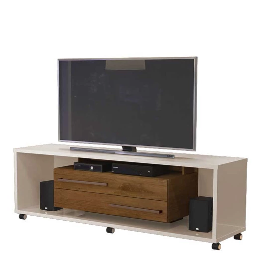 Rack Bancada Para TV 55 Polegadas 5522 JB Bechara Pérola/Caramelo