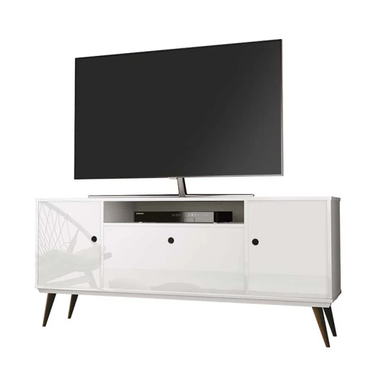 Rack Retrô Sala Para TV até 55 Polegadas Lexus EDN Branco
