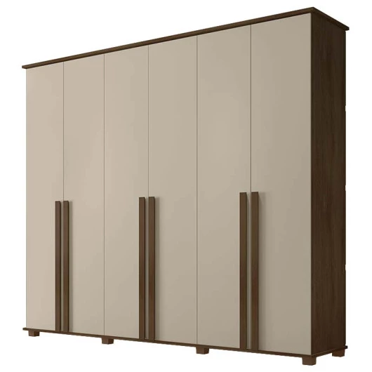 Guarda Roupa Casal 6 Portas 263cm Com Pés Amsterdã RV Móveis Freijo/Off White
