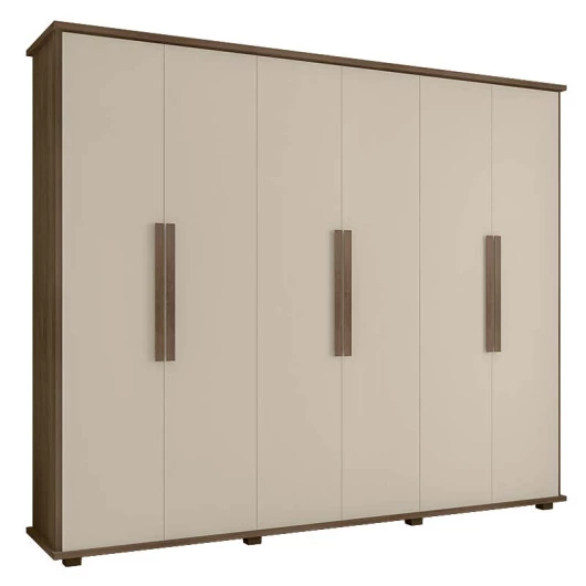 Guarda Roupa Casal 6 Portas 271cm Canada RV Móveis Freijo/Off White