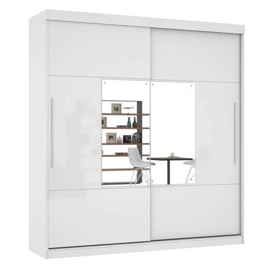 Guarda Roupa Com Espelho Ipanema Mirarack Branco
