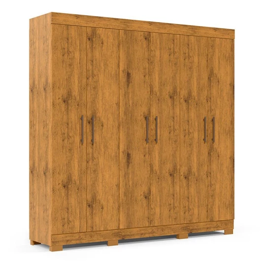 Guarda Roupa Casal 200cm 6 Portas 3 Gavetas Madri Gelius Madeirado