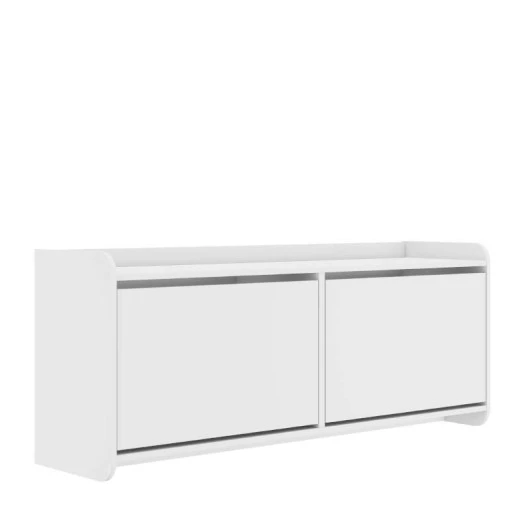 Sapateira Calçadeira Quarto 130cm Dália Casa D Branco