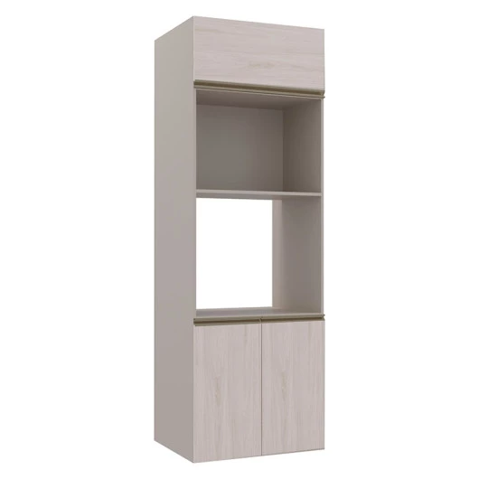 Módulo Torre Micro-Ondas Forno 70cm x 208cm 100% MDF Cozinha Modulada Gold Robel Fendi/Aspen
