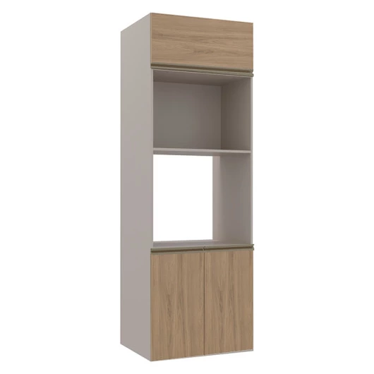 Módulo Torre Micro-Ondas Forno 70cm x 208cm 100% MDF Cozinha Modulada Gold Robel Fendi/Hanover