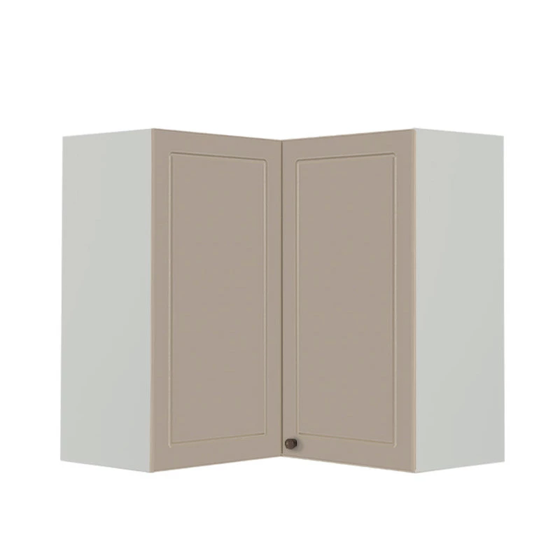 Módulo Armário Aéreo Canto L 88x76x34cm 100% MDF Cozinha Provence Robel Branco/Fendi Matte
