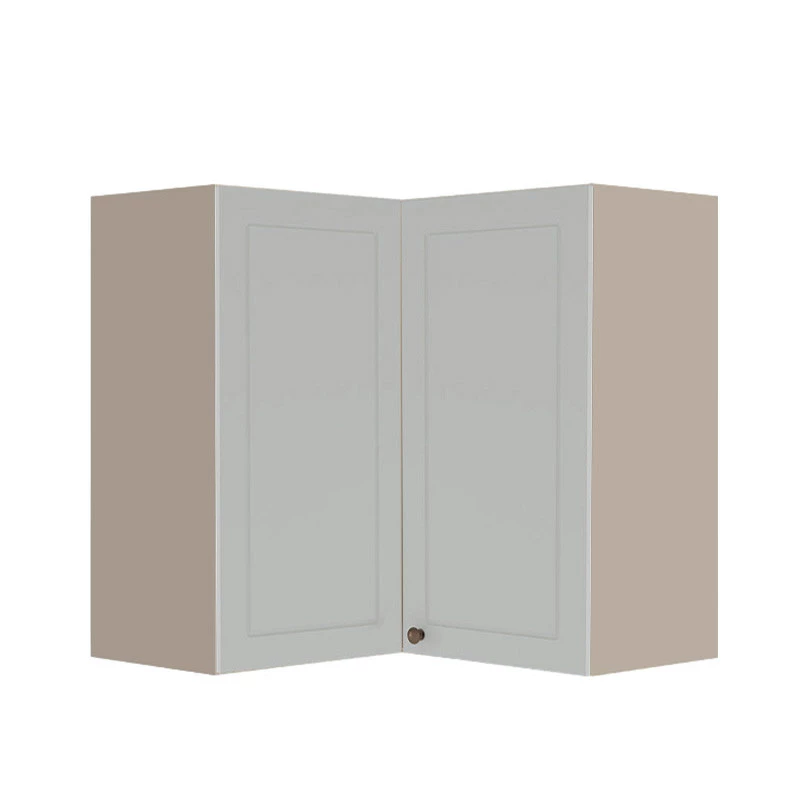 Módulo Armário Aéreo Canto L 88x76x34cm 100% MDF Cozinha Provence Robel Fendi/Branco Matte