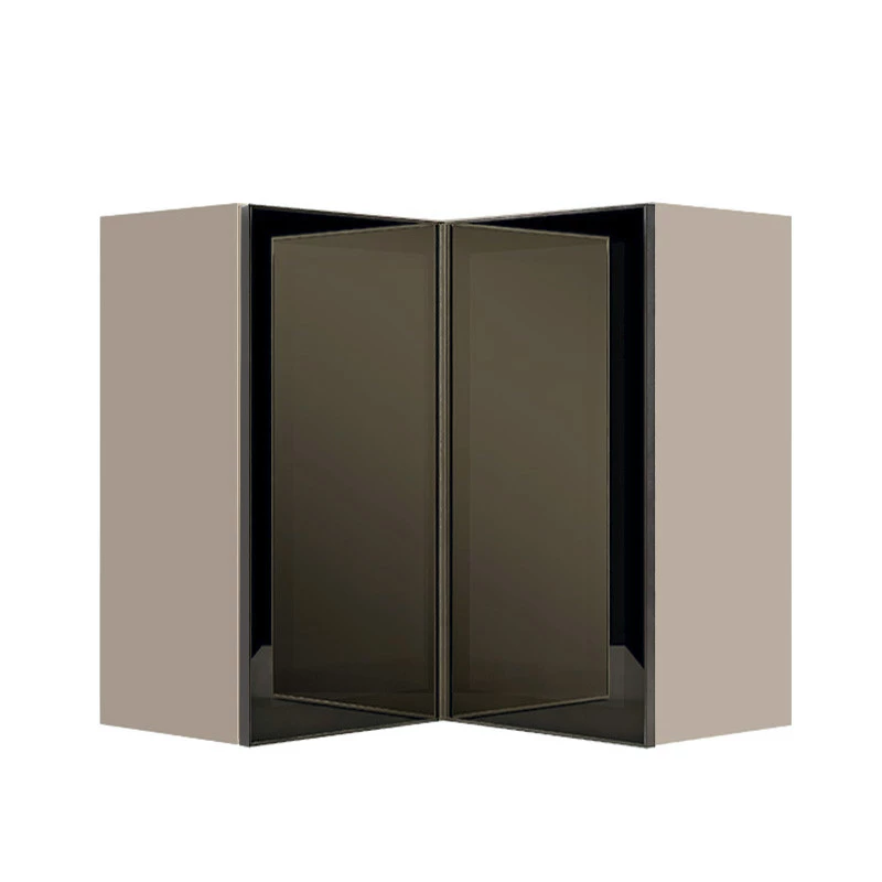 Módulo Armário Aéreo Canto L 88x76x34cm Vidro Reflecta 100% MDF Cozinha Provence Robel Fendi