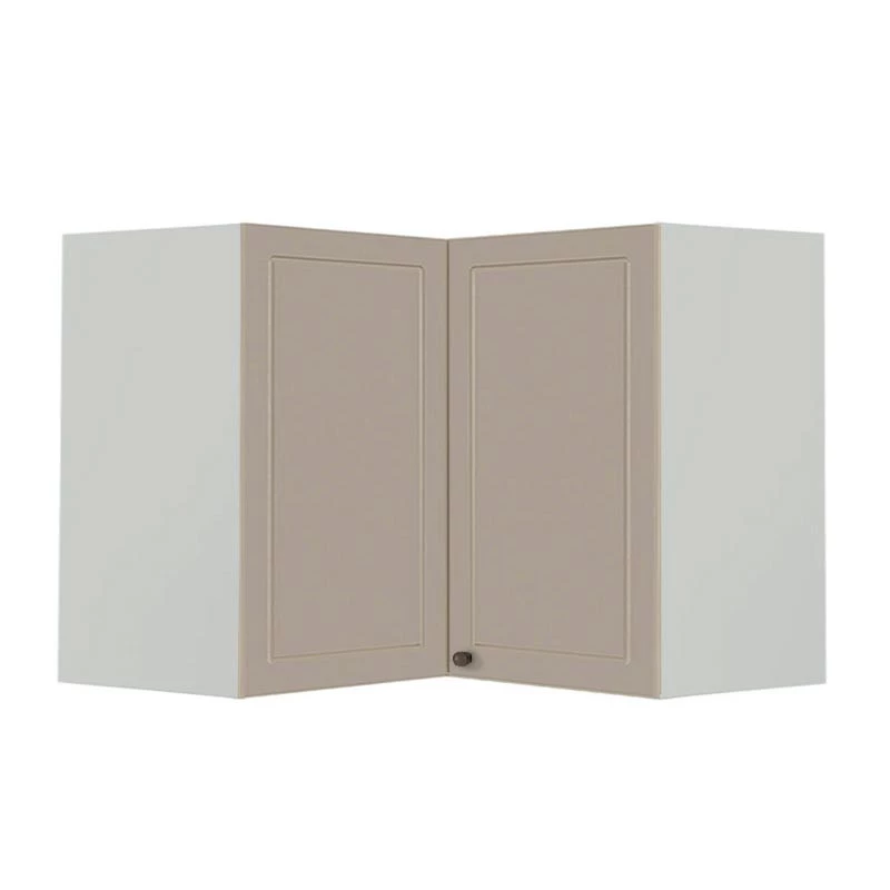 Módulo Armário Aéreo Canto L 68x96x56cm 100% MDF Cozinha Provence Robel Branco/Fendi Matte