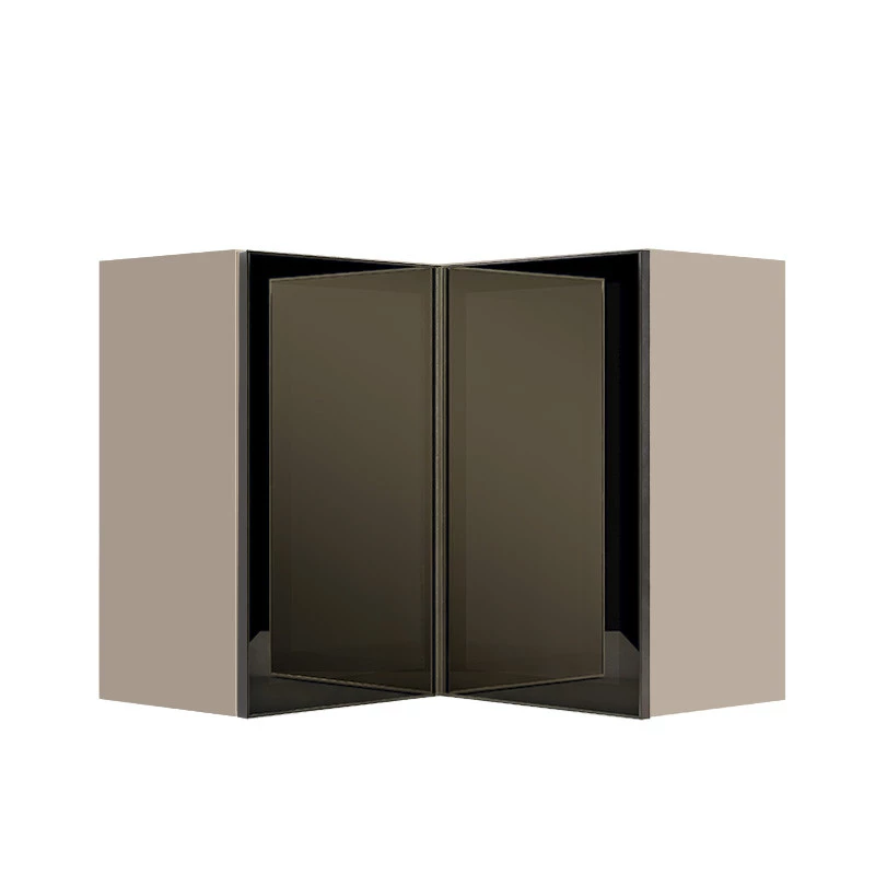 Módulo Armário Aéreo Canto L 68x76x34cm Vidro Reflecta 100% MDF Cozinha Provence Robel Fendi
