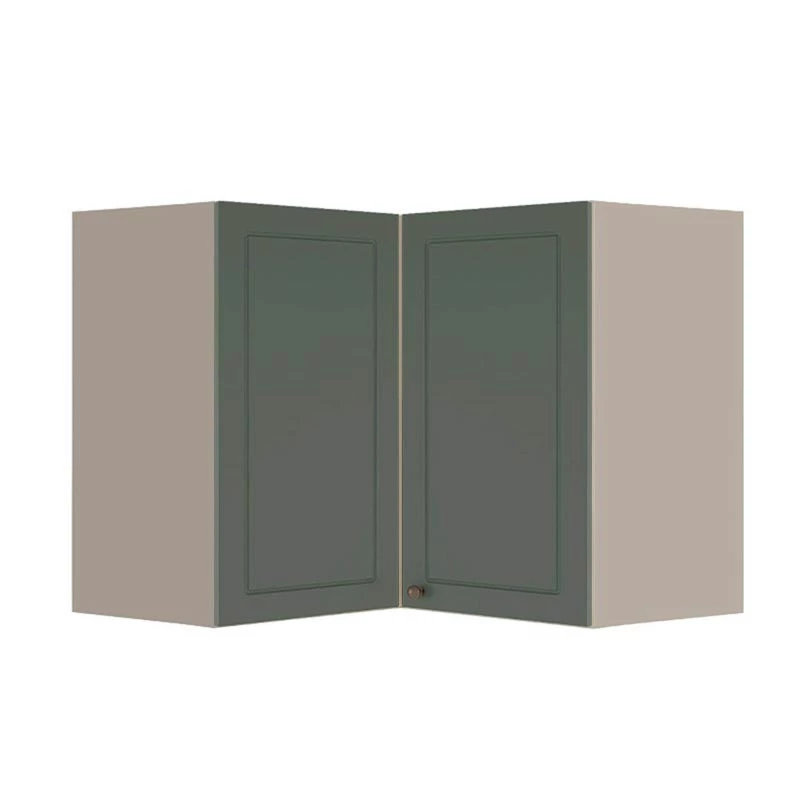 Módulo Armário Aéreo Canto L 68x96x56cm 100% MDF Cozinha Provence Robel Fendi/Salvia Matte