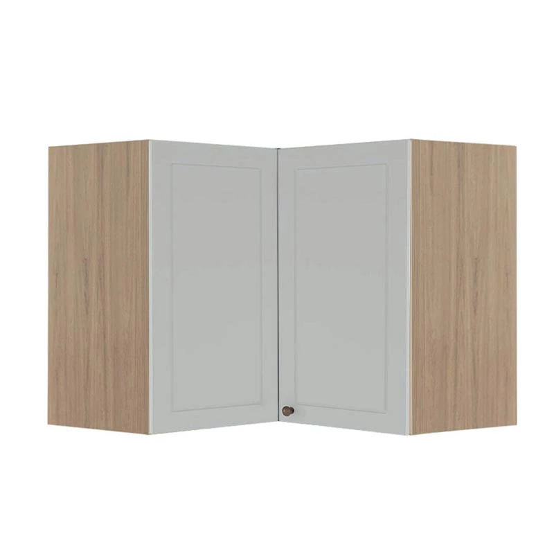 Módulo Armário Aéreo Canto L 68x96x56cm 100% MDF Cozinha Provence Robel Hanover/Branco Matte