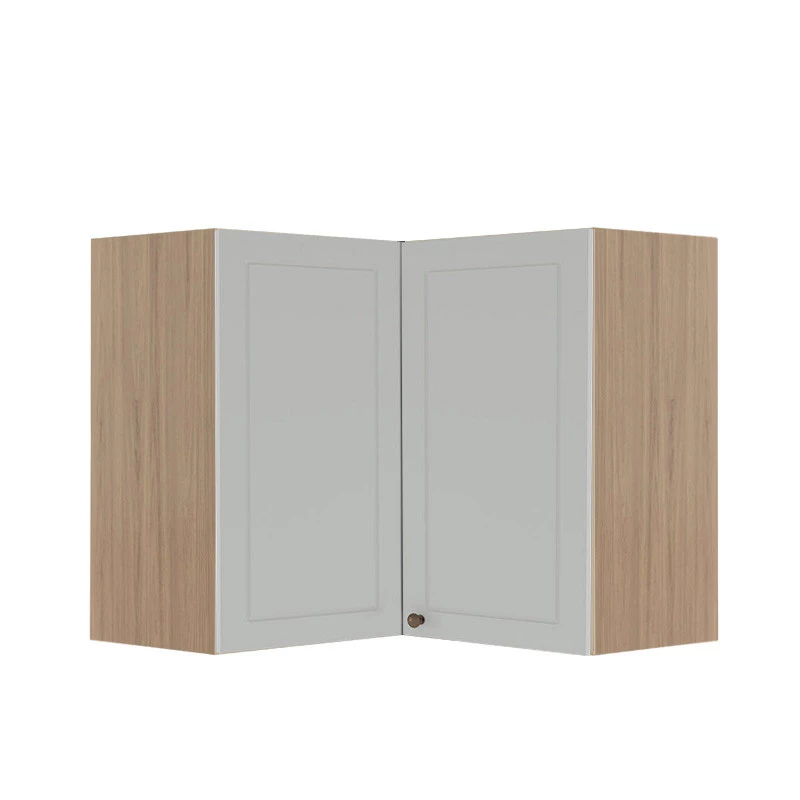 Módulo Armário Aéreo Canto L 68x76x34cm 100% MDF Cozinha Provence Robel Hanover/Branco Matte