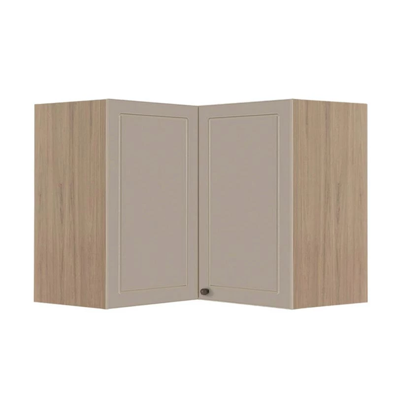 Módulo Armário Aéreo Canto L 68x96x56cm 100% MDF Cozinha Provence Robel Hanover/Fendi Matte