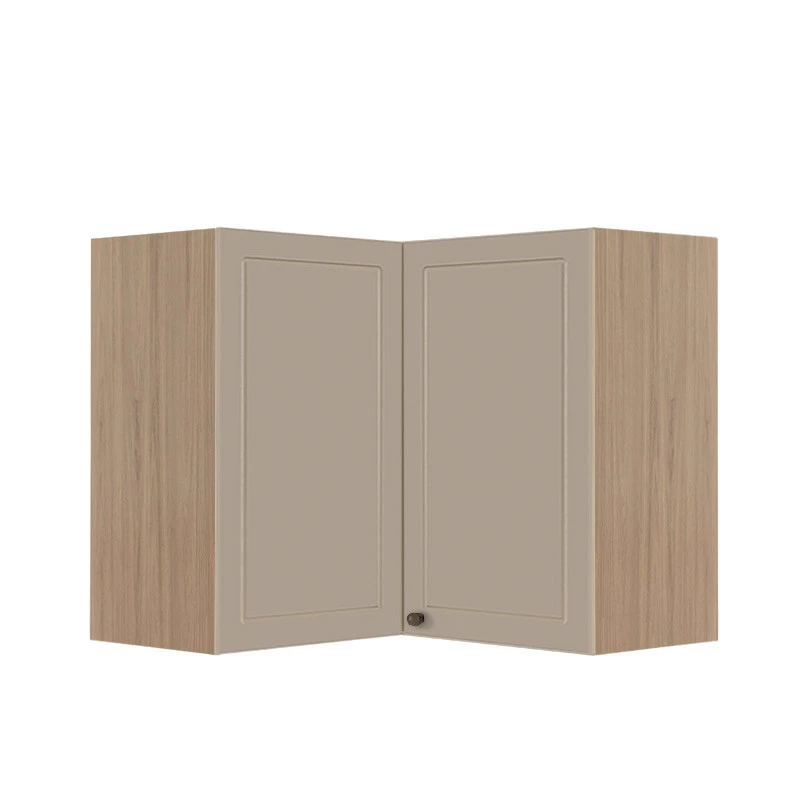 Módulo Armário Aéreo Canto L 68x76x34cm 100% MDF Cozinha Provence Robel Hanover/Fendi Matte
